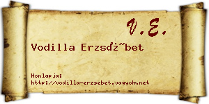 Vodilla Erzsébet névjegykártya